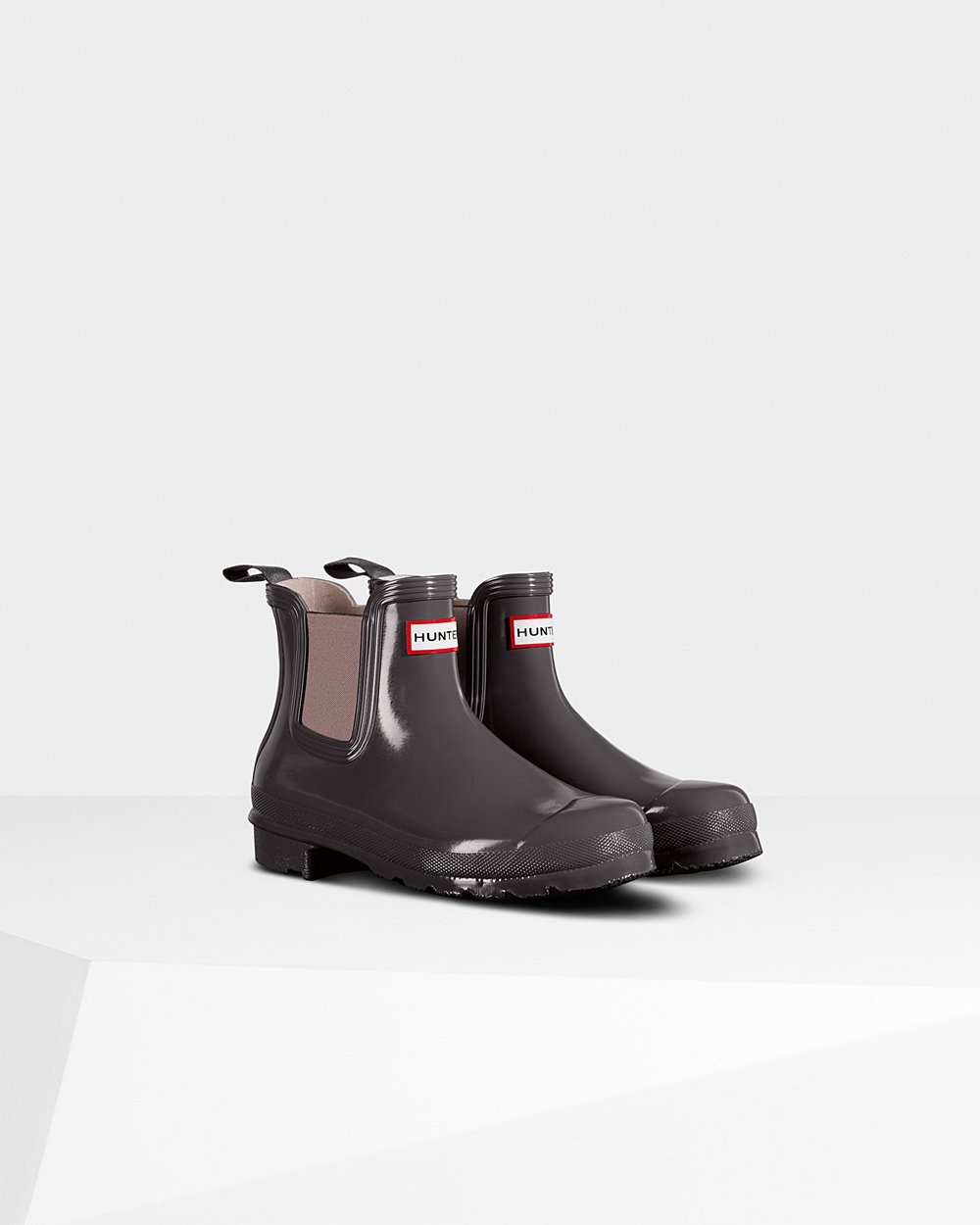 Botas Chelsea Hunter Feminina Cinzentas/Roxo - Original Gloss - 98RMJGTWA
